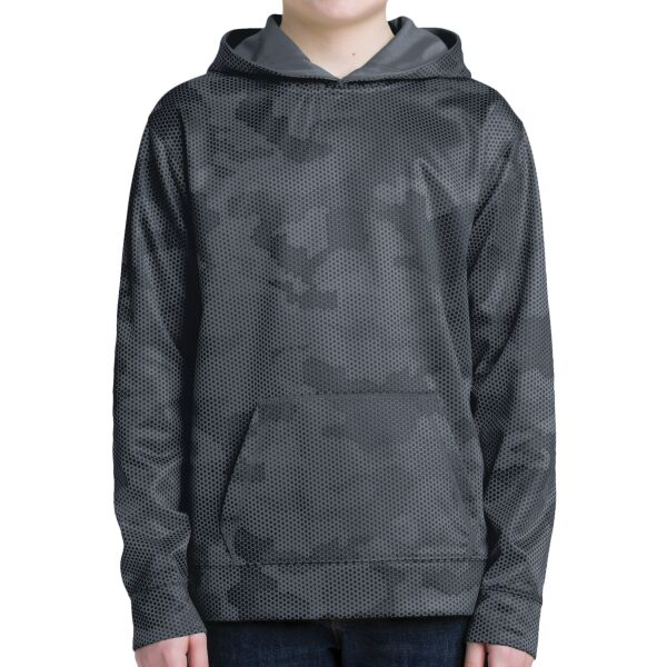 B3R_Youth Sport Wick ® CamoHex Fleece Hooded Pullover Thumbnail