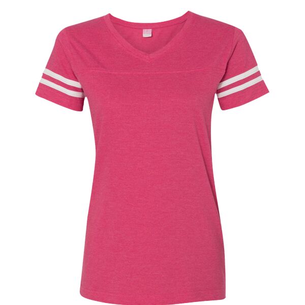 B3RP Women's Football V-Neck Fine Jersey Tee Thumbnail