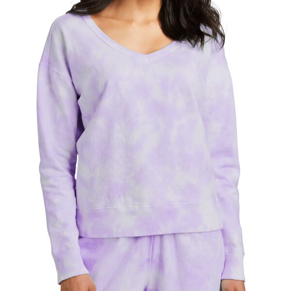B3 NP Ladies Beach Wash ® Cloud Tie Dye V Neck Sweatshirt Thumbnail