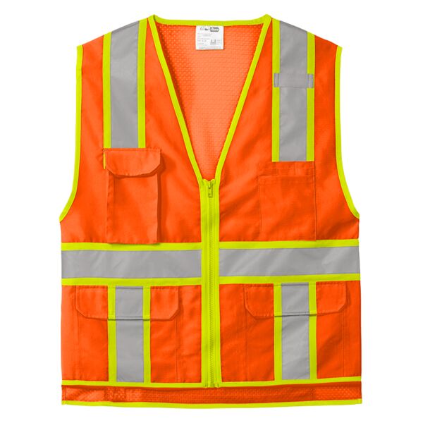 B3V Ansi 107 Class 2 Surveyor Zippered Two Tone Vest Thumbnail