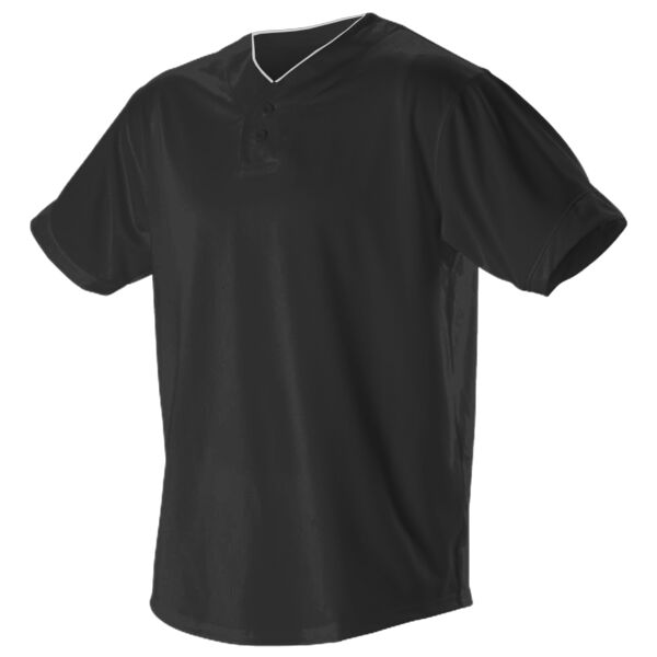 B3VP_Two Button Mesh Baseball Jersey With Piping Thumbnail