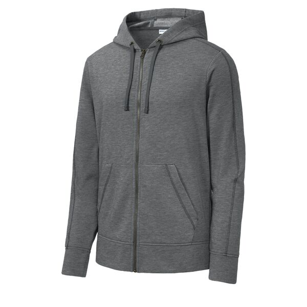 B3R PosiCharge Tri Blend Wicking Fleece Full Zip Hooded Jacket Thumbnail
