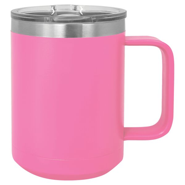 Polar Camel 15 oz. Pink Vacuum Insulated Mug with Slider Lid Thumbnail
